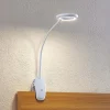Prios LED-klemmelampe Harumi, hvid, genopladeligt batteri, USB, 51 cm høj