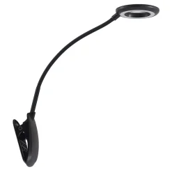 Prios LED-klemmelygte Harumi, sort, genopladeligt batteri, USB, 51 cm