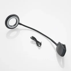 Prios LED-klemmelygte Harumi, sort, genopladeligt batteri, USB, 51 cm