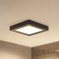 Prios LED-loftlampe Alette, sort, 24 W, CCT, dæmpbar