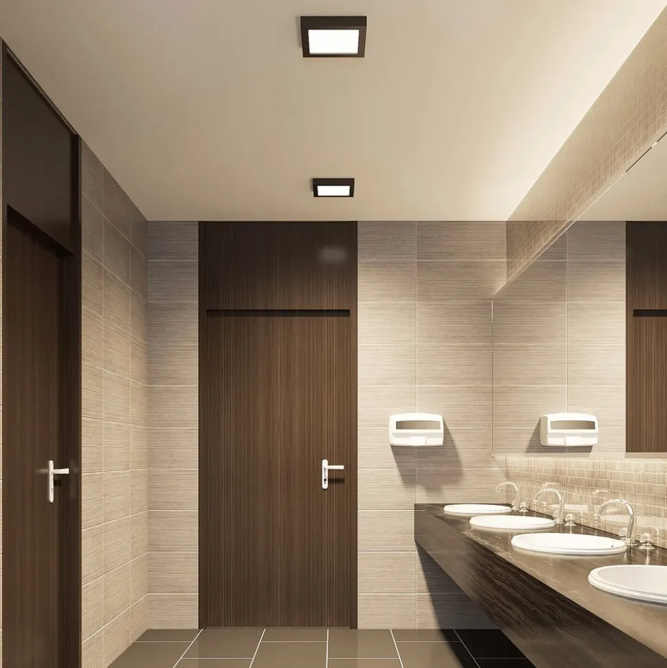 Prios LED-loftlampe Alette, sort, 24 W, CCT, dæmpbar