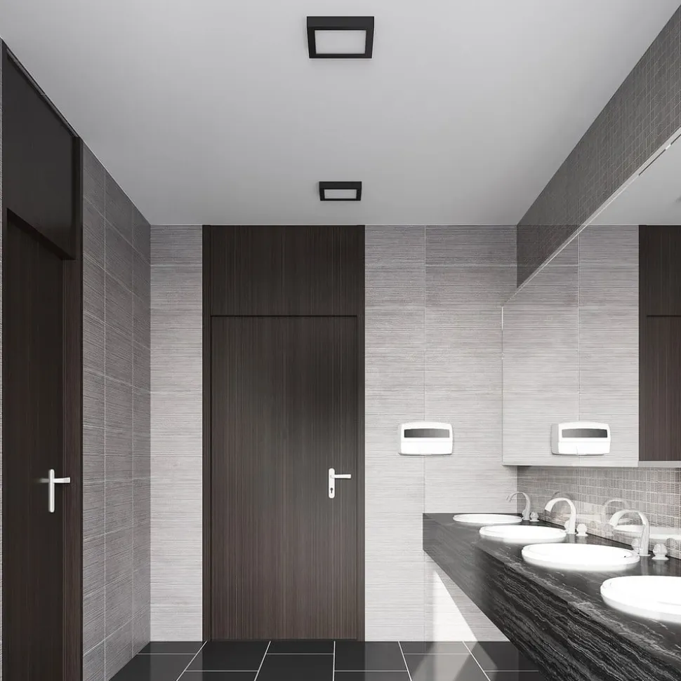 Prios LED-loftlampe Alette, sort, 24 W, CCT, dæmpbar