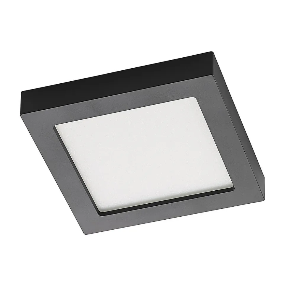 Prios LED-loftlampe Alette, sort, 24 W, CCT, dæmpbar