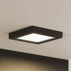 Prios LED-loftlampe Alette, sort, 18 W, CCT, dæmpbar