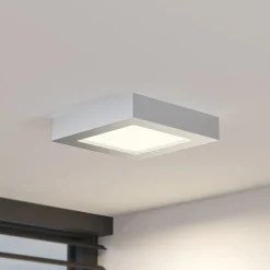 Prios LED-loftlampe Alette, sølv, 17,2 cm, dæmpbar