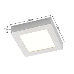 Prios LED-loftlampe Alette, sølv, 17,2 cm, dæmpbar