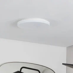 Prios LED-loftlampe Artin, Ø 33 cm, hvid, CCT, IP65