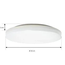 Prios LED-loftlampe Artin, Ø 33 cm, hvid, CCT, IP65