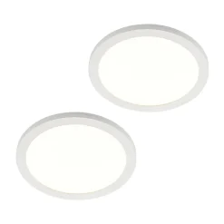 Prios LED-loftlampe Aureka, sæt med 2, sensor, Ø 33 cm, hvid