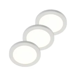Prios LED-loftlampe Aureka, sæt med 3, sensor, Ø 23 cm, hvid