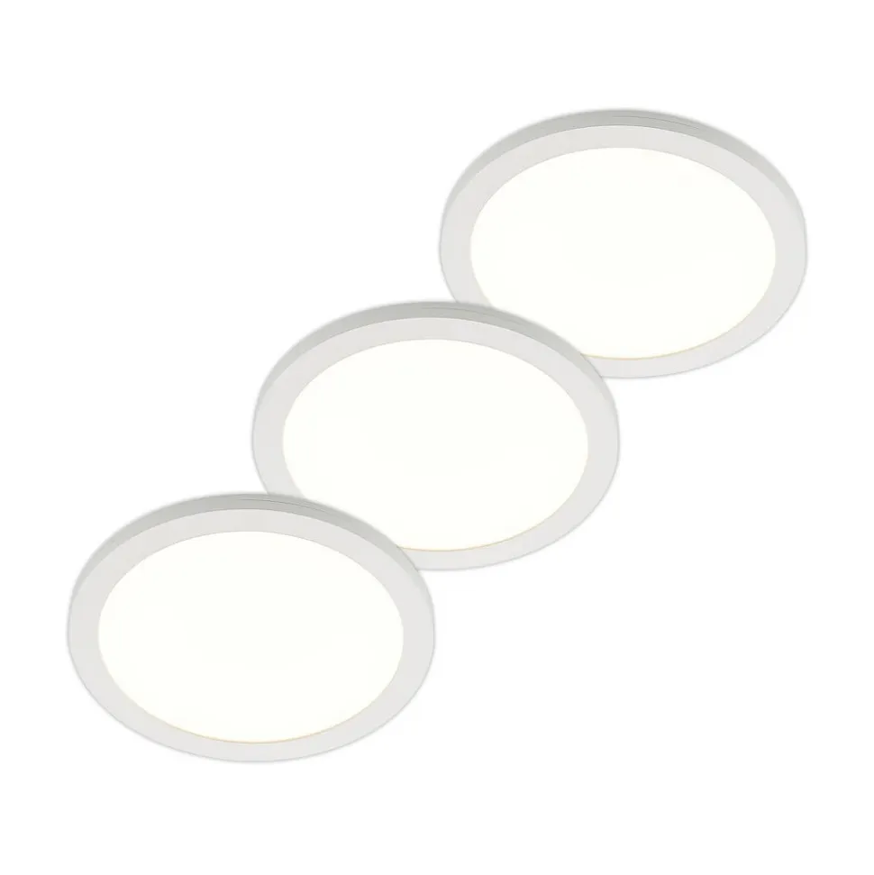 Prios LED-loftlampe Aureka, sæt med 3, sensor, Ø 33 cm, hvid