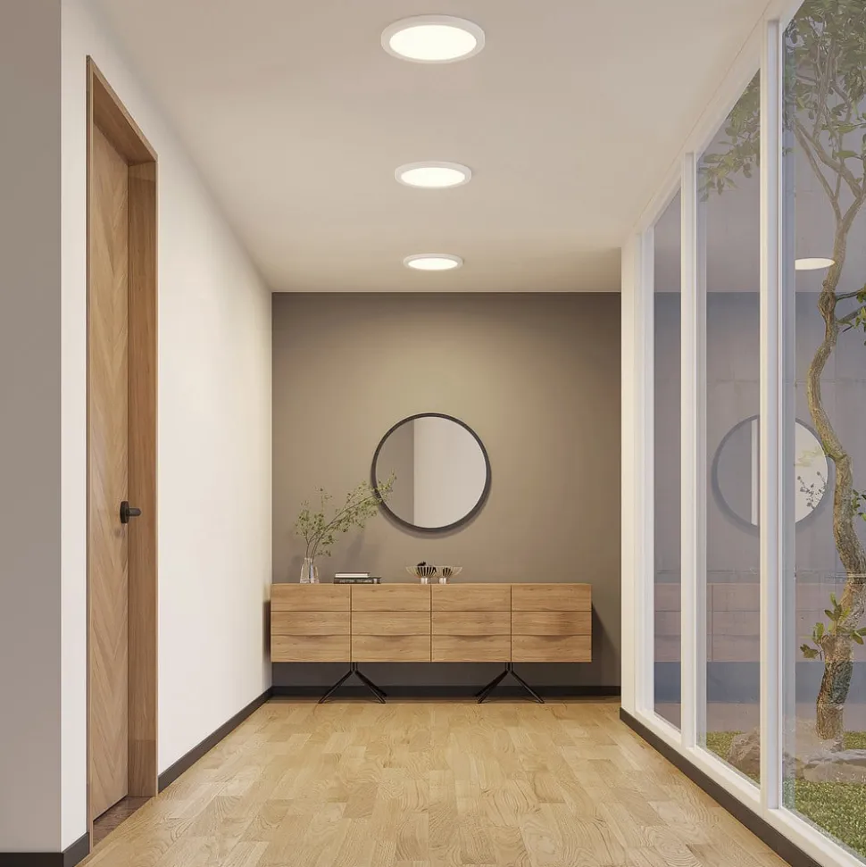 Prios LED-loftlampe Aureka, sæt med 3, sensor, Ø 33 cm, hvid