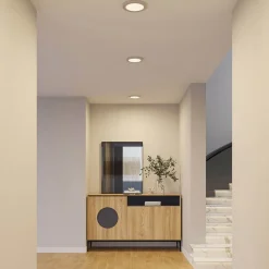 Prios LED-loftlampe Aureka, Ø 23 cm, sølv, metal