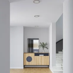 Prios LED-loftlampe Aureka, Ø 23 cm, sølv, metal