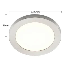 Prios LED-loftlampe Aureka, Ø 23 cm, sølv, metal