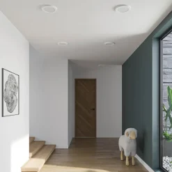 Prios LED-loftlampe Aureka, sæt med 2, sensor, Ø 23 cm, hvid