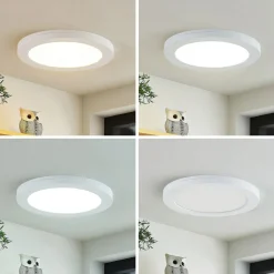 Prios LED-loftlampe Aureka, sæt med 2, sensor, Ø 23 cm, hvid