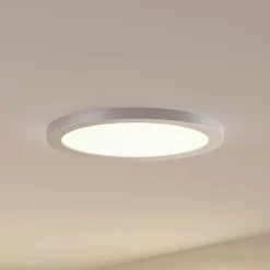 Prios LED-loftlampe Aureka, Ø 33 cm, sølv, metal