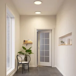 Prios LED-loftlampe Aureka, Ø 33 cm, sølv, metal