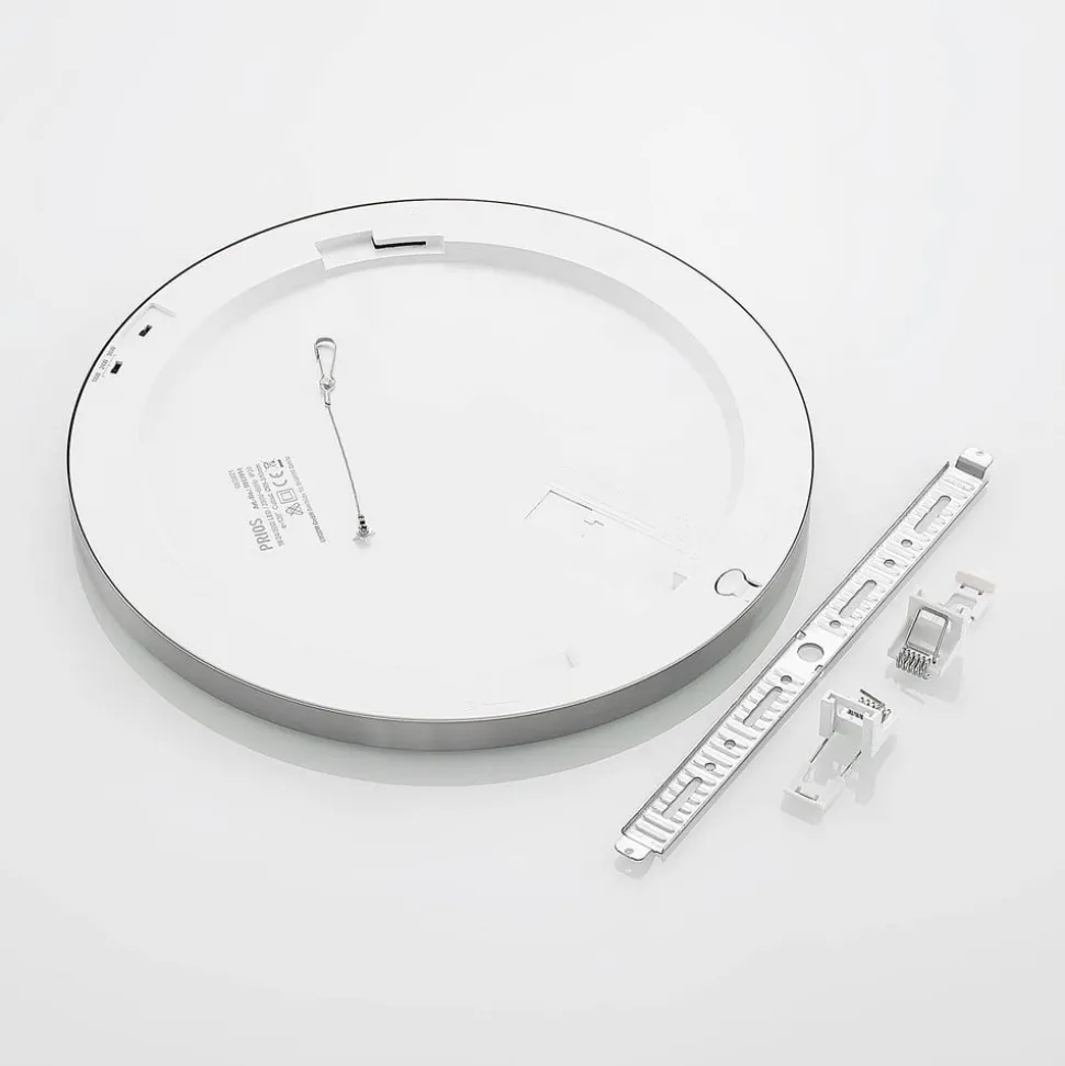 Prios LED-loftlampe Aureka, Ø 33 cm, sølv, metal