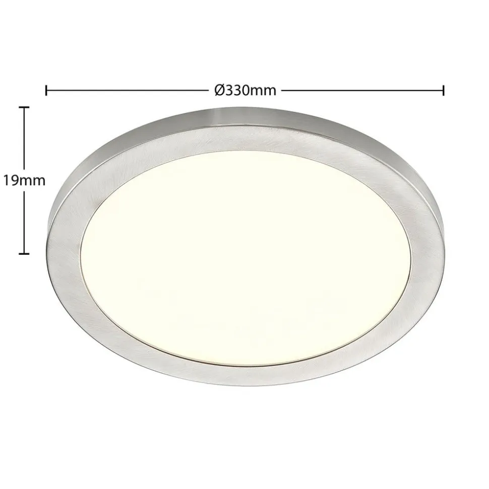 Prios LED-loftlampe Aureka, Ø 33 cm, sølv, metal