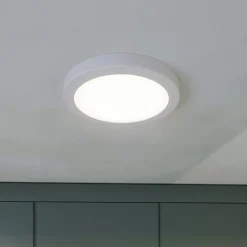 Prios LED-loftlampe Aureka, bevægelsessensor, Ø 23 cm, hvid