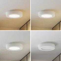 Prios LED-loftlampe Edwina, hvid, 18 cm, CCT, IP44