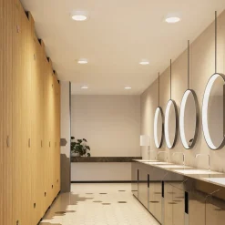 Prios LED-loftlampe Edwina, hvid, 23 cm, CCT, IP44