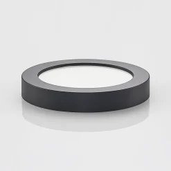 Prios LED-loftlampe Edwina, sort, 23 cm, CCT, IP44