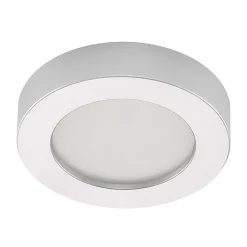 Prios LED-loftlampe Edwina, sølv, 18 cm, CCT, IP44