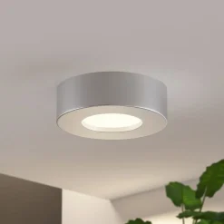 Prios LED-loftlampe Edwina, sølv, 12 cm, sæt med 3 stk