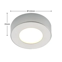 Prios LED-loftlampe Edwina, sølv, 12 cm, sæt med 3 stk