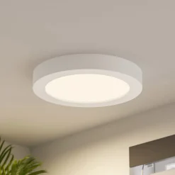 Prios LED-loftlampe Edwina, hvid, 25 cm, CCT, IP44