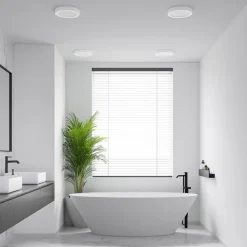 Prios LED-loftlampe Edwina, hvid, 25 cm, CCT, IP44