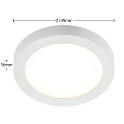 Prios LED-loftlampe Edwina, hvid, 25 cm, CCT, IP44