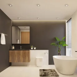 Prios LED-loftlampe Edwina, sølv, 12 cm, sæt med 2 stk