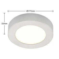 Prios LED-loftlampe Edwina, sølv, 18 cm, sæt med 3 stk
