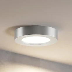 Prios LED-loftlampe Edwina, sølv, 18 cm, sæt med 3 stk