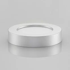 Prios LED-loftlampe Edwina, sølv, 18 cm, sæt med 3 stk