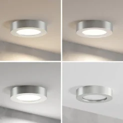 Prios LED-loftlampe Edwina, sølv, 18 cm, sæt med 3 stk