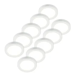 Prios LED-loftlampe Edwina, hvid, 25 cm, sæt med 10 stk