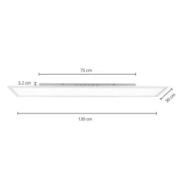 Prios LED-panel Gelora, CCT, 120 cm x 30 cm, fjernbetjening