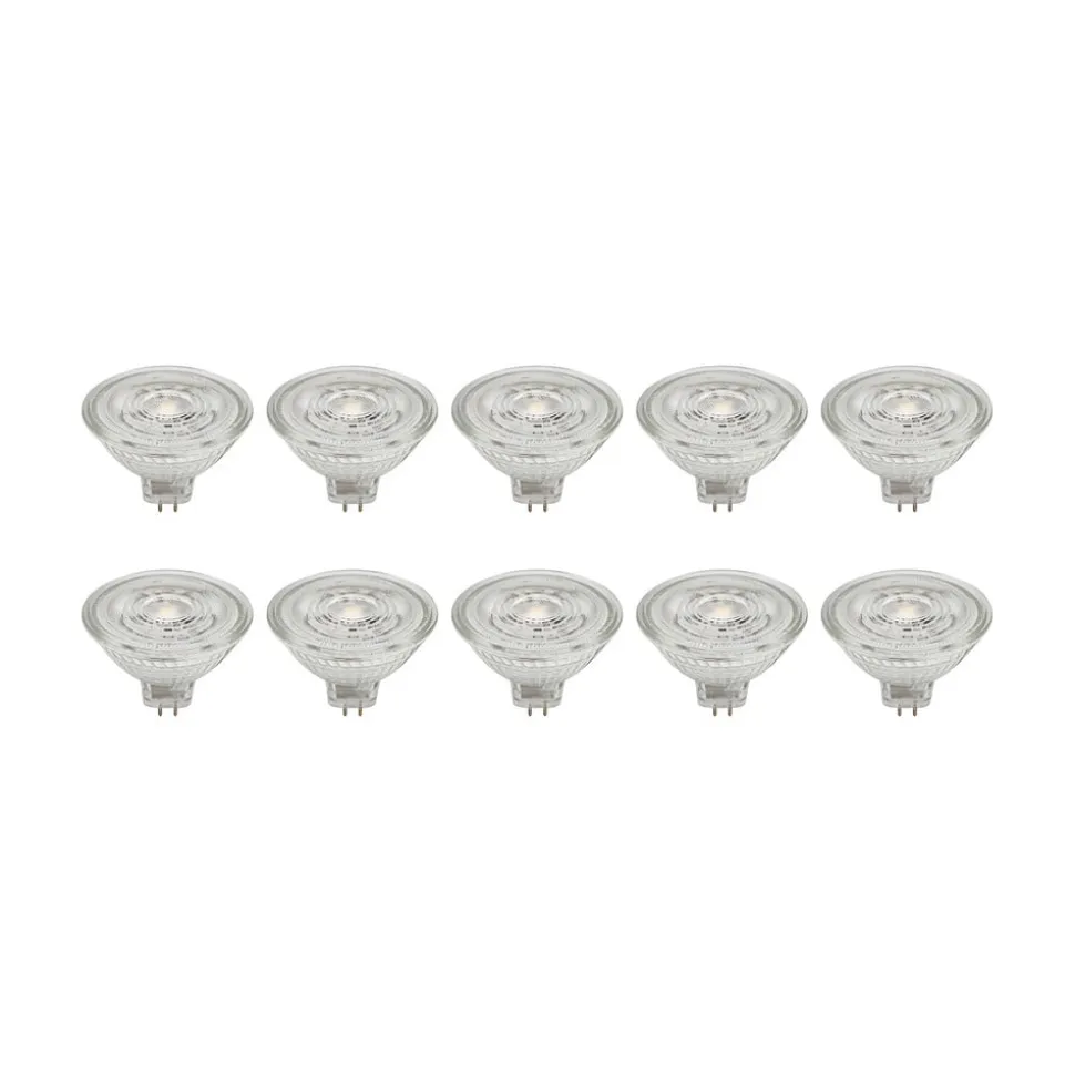 Prios LED-reflektor GU5.3 4.9W 500lm 36° klar 830 sæt med 10 stk