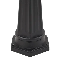 Prios LED-udendørslampe Thorus, 204 cm, sort, 3 lyskilder, IP44