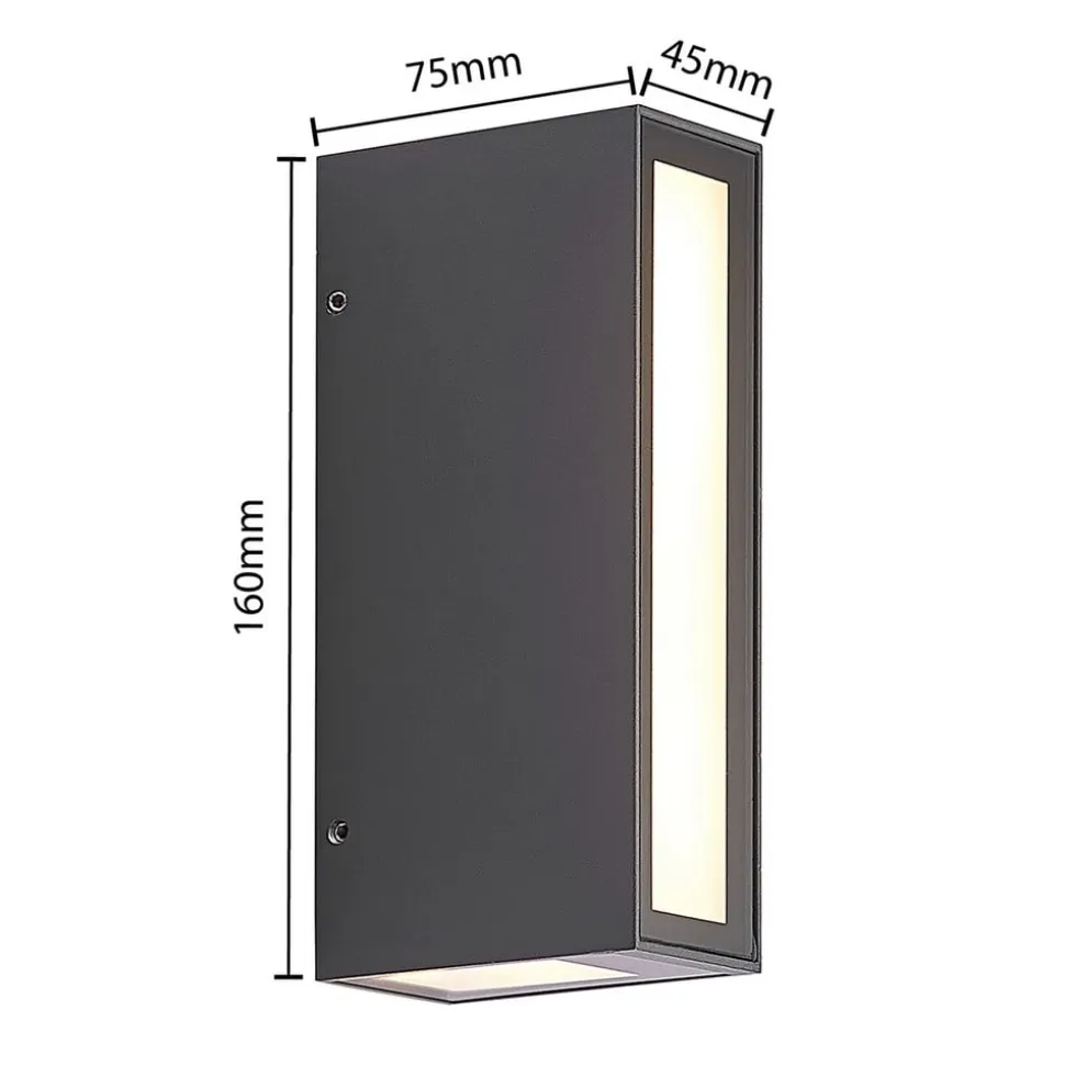 Prios Loriava LED udendørs væglampe i mørkegrå