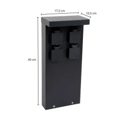 Prios Mariel energiprofil, 4 stikkontakter, sort