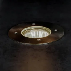 Prios Riya nedgravningslampe, rund, stål