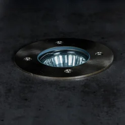 Prios Riya nedgravningslampe, rund, stål