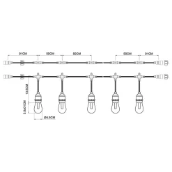 Prios Smart LED-lyskæde Liezel, 732 cm, RGBW, Tuya