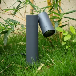 Prios spot med jordspyd Tulimar, højde 40 cm, antracit, aluminium